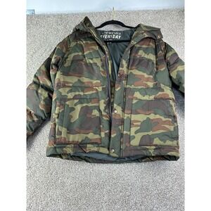 Crewcuts Everyday Camo Puffer Jacket Kids 14 Hooded Down Feather Fill Gorpcore